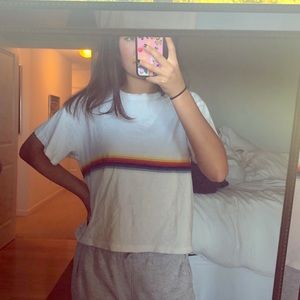 BRANDY MELVILLE RAINBOW STRIPPED SHIRT